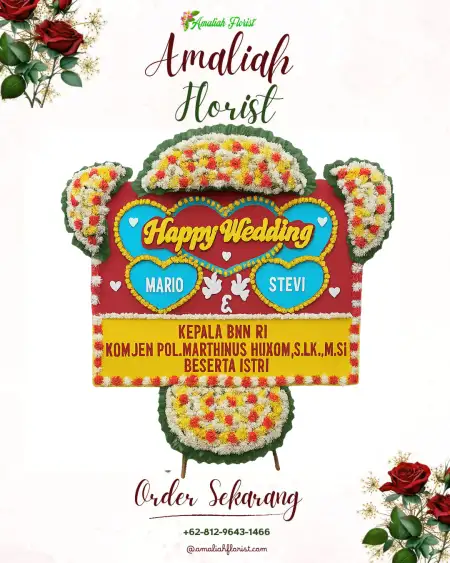 Papan Bunga Pernikahan Bagi